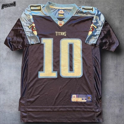 Tennessee Titans Football Jersey Mens Small Navy Blue NFL Reebok Vince Young 10 - Image 1 of 4
