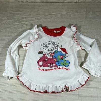 Camisa de Navidad Nosy Bear de Colección Años 80 Polar 3/4T Playskool Pijama Foto 1 de 4