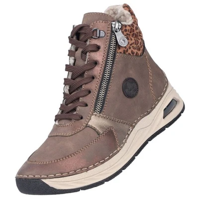 Rieker Damen Stiefelette Stiefel gefüttert Braun 44565-25 Komfort