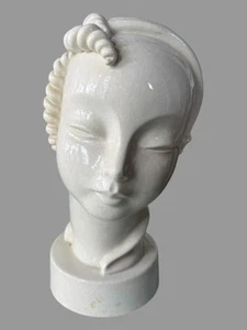 Vintage Kent Art Ware 10" Figural Art Nouveau Deco Pottery Head Profile of Lady - Picture 1 of 7