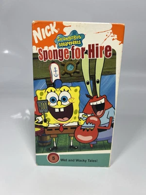 Spongebob Squarepants VHS - Sponge for Hire ERROR MISPRINT - PLAYS PREHISTORIC - Image 1 of 4