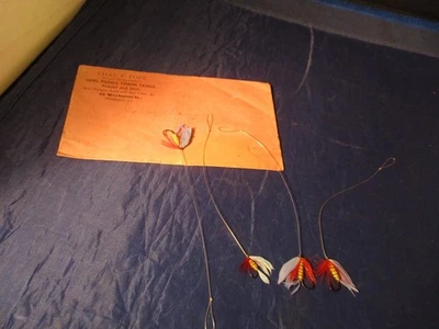 4 ANTIGUOS SEÑUELOS DE PESCA MOSCAS CHAS. F. POPE PROVIDENCIA RHODE ISLAND Mayorista Foto 1 de 4