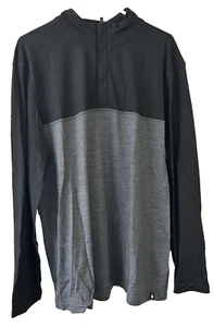 Smartwool Mens XL Merino Sport 150 Colorblock 1/4 Zip Black-Charcoal Heather - Picture 1 of 8