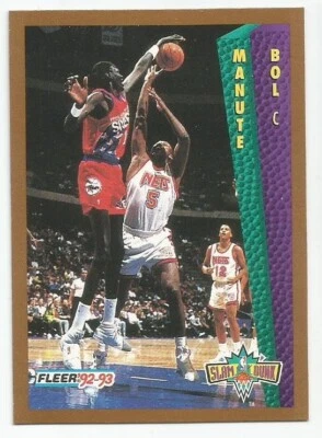 MANUTE BOL 1992-93 FLEER SLAM DUNK CARD NM-MT CONDITION - Image 1 of 2