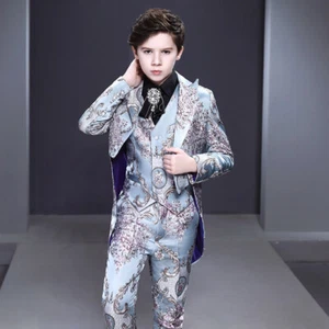 British Children Kid's Boy's Stage Suit Jackets Tuxedo Swallow-tailed Coat Party - Picture 1 of 21
