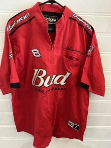NASCAR DALE EARNHARDT MENS SHIRT RED BLACK BUTTON UP BUDWEISER RACING MEN Large - Picture 1 of 9