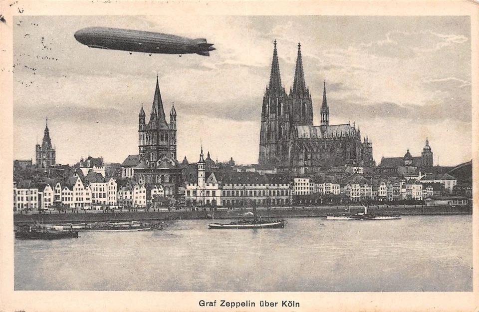 755841) AK Graf Zeppelin über Köln gelaufen 1929 - Bild 1 von 1