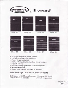Hojas de stock de estampillas Supersafe, negras, 2 filas - Imagen 1 de 2