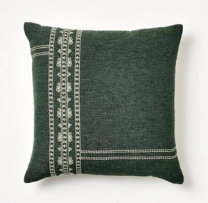 Oversized Embroidered Square Throw Pillow Sage Green/Cream - Threshold designed - Picture 1 of 7