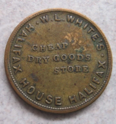 W. L. White Halifax House Nova Scotia One Farthing; "D" to left of "C" Variety - Image 1 of 4