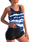 Womens Swimsuit Tankini Set with Boy Shorts Swimwear Padded Swimming Costume