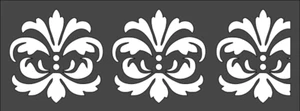 1- 3x8 inch Custom Cut Stencil, (VO-12) Border Leaf - Picture 1 of 1