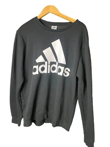 Adidas Sweatshirt Size L Black Womens Essentials Logo  Basic - Picture 1 of 3