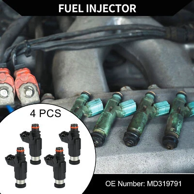 No.MD319791 Fuel Injector for Chevrolet Tracker 1999-2003 2.0L Black 4 Pcs - Image 1 of 4