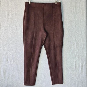 NEW Ann Taylor Skinny Fit Pants Womens 14 Chocolate Brown Suede High Waisted - Picture 1 of 17