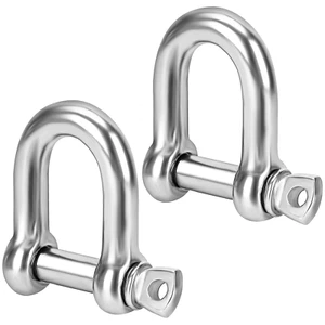 D Schäkel mit Schraubverschluss Schwerlast Stahl robust Haken Ring zum Abschleppen eines - Bild 1 von 16