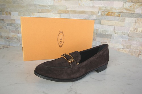 TOD’S Tods Tod's taglia 37 ciabatte scarpe basse mocassini scarpe marrone scuro nuove prezzo consigliato 390 €