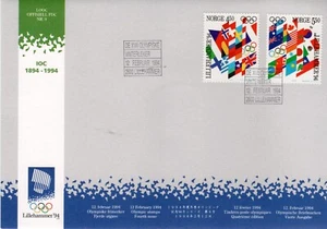 Noruega 1994, NK 1194-95 2039 canc. día de emisión, Olympic FDC. - Imagen 1 de 1