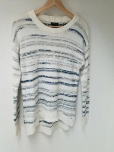 Calvin Klein Jeans Marled Blue Cream Long Sleeve Sweater Small Womens **READ** - Picture 1 of 8