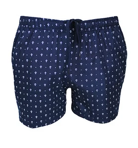 HERREN MEERESANZUG DIAMOND DUNKELBLAU GEMUSTERT ANKER SHORTS KURZE HOSE NEU - Bild 1 von 3