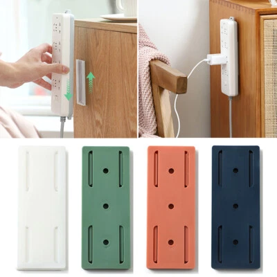 Socket Holder Plug Fixer Wall-Mounted Power Strip Holder Sticker Punch-free - Image 1 of 4