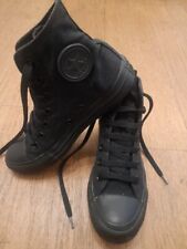 Converse All Star High Tops Black Mono Trainers Boots Sneakers Size 4