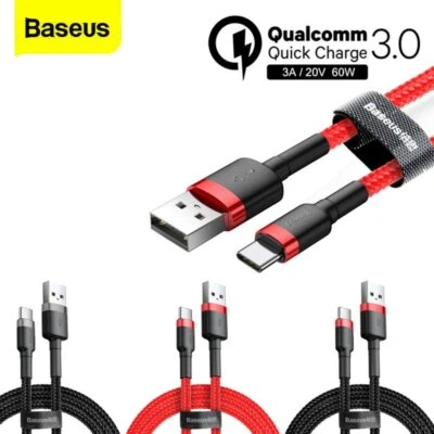Baseus Braided USB Cable QC3.0 Fast Charging Cable for Samsung Galaxy S8 S22 S23 - Image 1 of 4