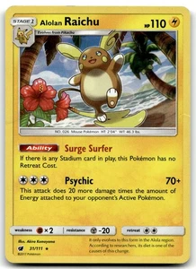 Alolan Raichu 31/111 SM - Crimson Invasion Holo Rare Holo Pokemon TCG HP - Picture 1 of 2