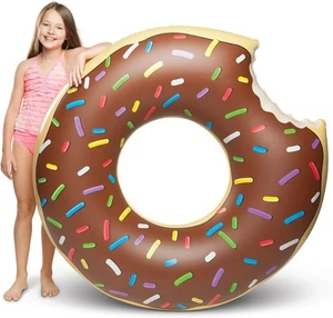 Giant Inflatable Donut Doughnut Swim Ring Adult Swimming Pool Float 1m Wide B1 - Picture 1 of 7