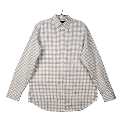 Camisa a Cuadros Banana Republic Para Hombres Grande (16-16 1/2) Sin Hierro Calce Clásico Marrón Foto 1 de 4