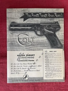Colt 1947 Print Ad Match Target Woodsman Advertisement - Picture 1 of 3