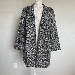 Nipon Boutique Plus Size Elegant Jacket Blazer 24W Open Front Animal Print Long - Picture 1 of 11