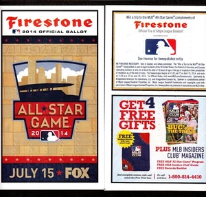 2014 FIRESTONE BASEBALL ALL STAR GAME BALLOT Minnesota Target Field MINT - Picture 1 of 1