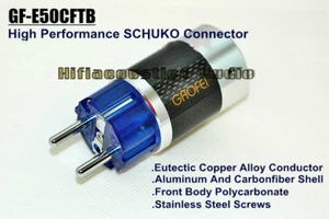 1x HiFi Carbon Fiber Copper Rhodium Plated Schuko EU AC Power Plug GF50MCF - Picture 1 of 1