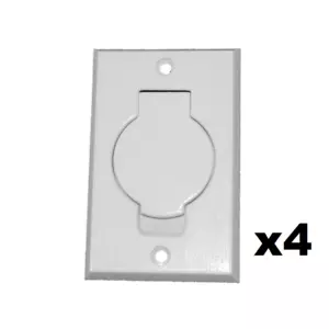 4 Wandauslauf Abdeckplatte Deckel für Zentralstaubsauger Einlassventil weiß rund Türen - Bild 1 von 6