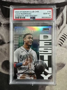 2022 Stadium Club Chrome #3B Julio Rodriguez Dynasty and Destiny RC PSA 10 - Picture 1 of 1