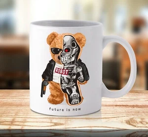 Tasse robot ours en peluche drôle dessin animé nouveauté cadeaux d'anniversaire céramique Noël - Photo 1 sur 1