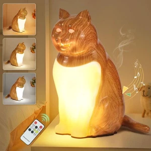 Small Cordless Lamp with Remote, Rechargeable Cat Table Lamp with Timer and M... - Picture 1 of 6