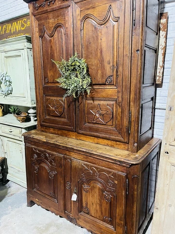 Antique french provincial gentlemens armoire, wardrobe, cabinet, early 1800s Cover