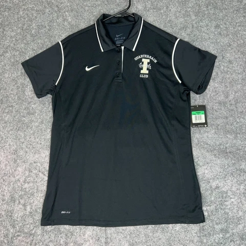 Idaho Vandals Nike Women Polo Shirt Extra Large Black Gray NCAA Football Dri Fit Cover