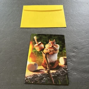 Chipmunk Roasts Marshmallow Funny Birthday Card - Greeting Card by Avanti Press - Picture 1 of 3