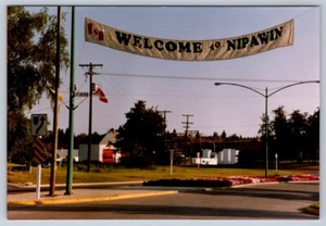 Street Banner, Welcome To Nipawin Saskatchewan Canada, Photo Postcard - Picture 1 of 2