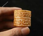 chinese Hongshan Culture Amazing Vintage Rare Old Nephrite Jade Hand-carved Ring