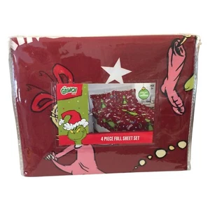 How The Grinch Stole Christmas Full 4 Piece Sheet Set Grinch Cindy Lou Who Max - Picture 1 of 4