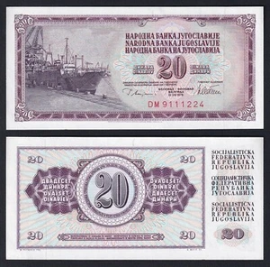 Banconota Jugoslavia 20 dinara 1978 P.-88a FDS-/UNC- - Imagen 1 de 1