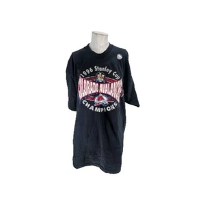 League Leader Men's Shirt Extra Large Black Vintage 1996 Colorado Avalanche... - Picture 1 of 8