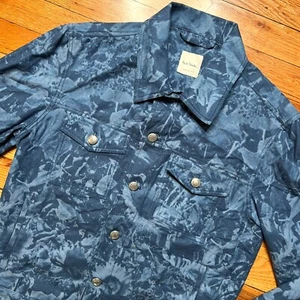 Paul Smith Herren Denim Trucker Jacke Abstract Floral Größe S Made in Italy - Blau - Bild 1 von 11