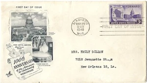 3 '48 FDCs 100th Wisconsin SC#957, Wm A. White SC#960, New York consolid. SC#C38 - Picture 1 of 3