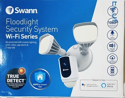 Swann SWWHD-FLOCAMW 1080p Outdoor Wi-Fi Floodlight Security Camera BRAND NEW - Image 1 of 4