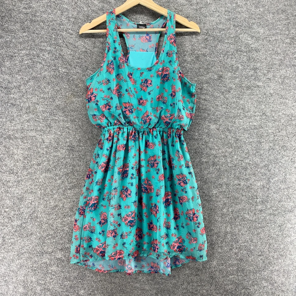 Vestido tocador mujer M mediano azul floral funda corta cintura elástica sin mangas Foto 1 de 4